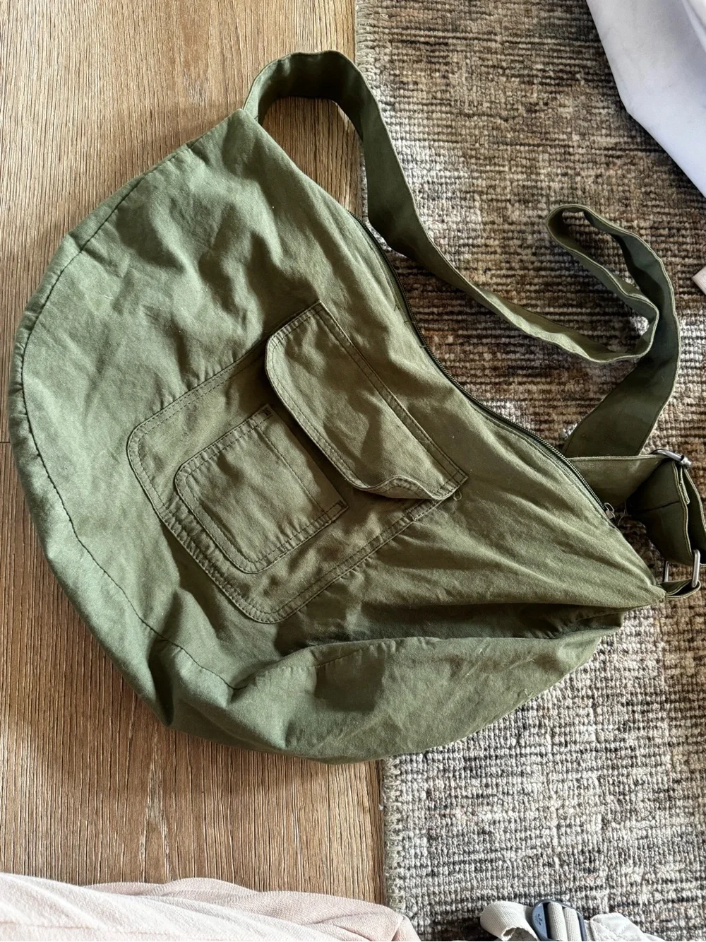 American Eagle Outfitters Olive Green Canvas Hobo Bag